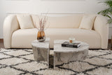 Table basse ronde en marbre à niveaux Mélamine 90 cm Orin 