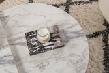 Table basse ronde en marbre à niveaux Mélamine 90 cm Orin 