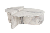 Table basse ronde en marbre à niveaux Mélamine 90 cm Orin 