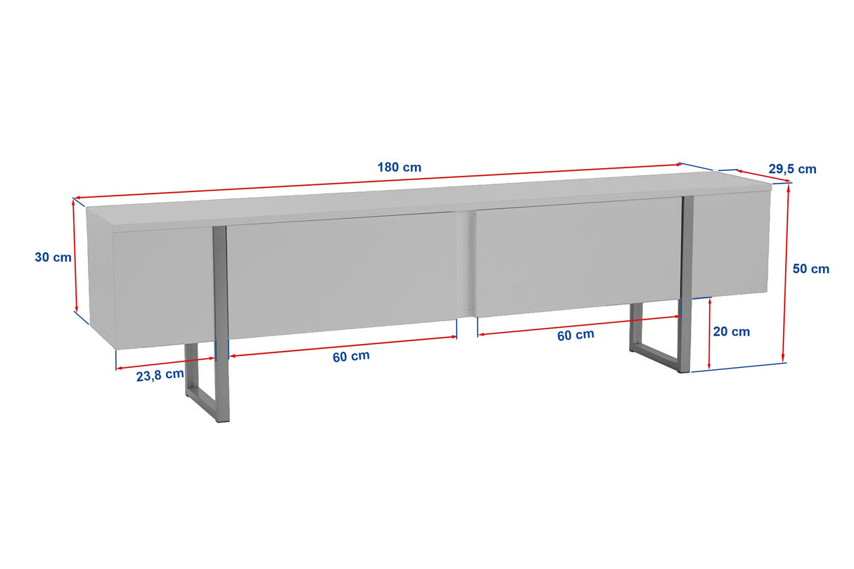 TV Meubel Grijs Melamine Gouden Frame Blitz 50x180x29,5 cm