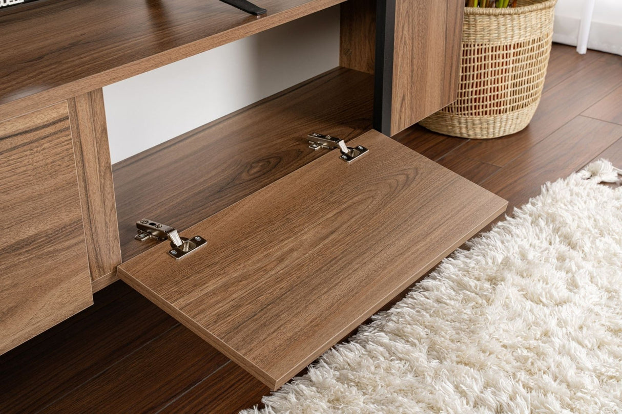 Meuble TV Serenity Noyer Noir 180x29,5x50 cm Mélamine Noir Walnut 