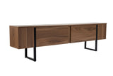 Meuble TV Serenity Noyer Noir 180x29,5x50 cm Mélamine Noir Walnut 