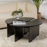 Table basse ronde Moari Noir Mélamine 90 cm 