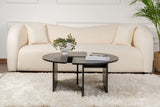 Table basse ronde Moari Noir Mélamine 90 cm 