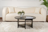 Table basse ronde Moari Noir Mélamine 90 cm 