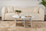 Table basse ronde Moari blanc mélamine 90 cm 