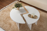 Table basse ronde Moari blanc mélamine 90 cm 