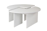 Table basse ronde Moari blanc mélamine 90 cm 