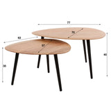 Table basse Elvie set of 2 triangle bois d'acacia