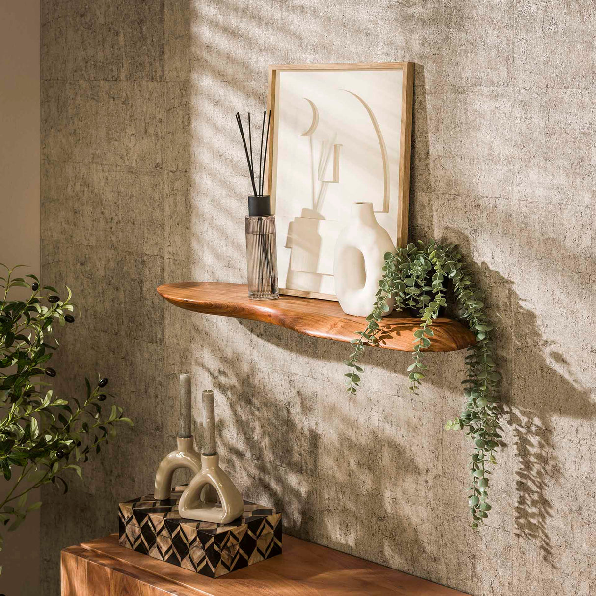 Étagère Murale Acacia Nala 90 cm – Bois Massif 