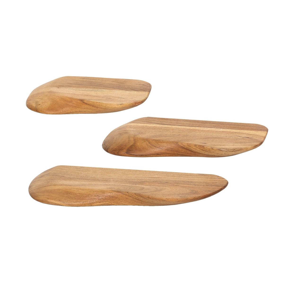 Set Nordic de 3 étagères murales Organic - Bois d'acacia massif 