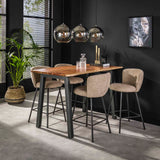 Table de bar industrielle Aberdeen en bois d'acacia forme de tronc d'arbre 147x80