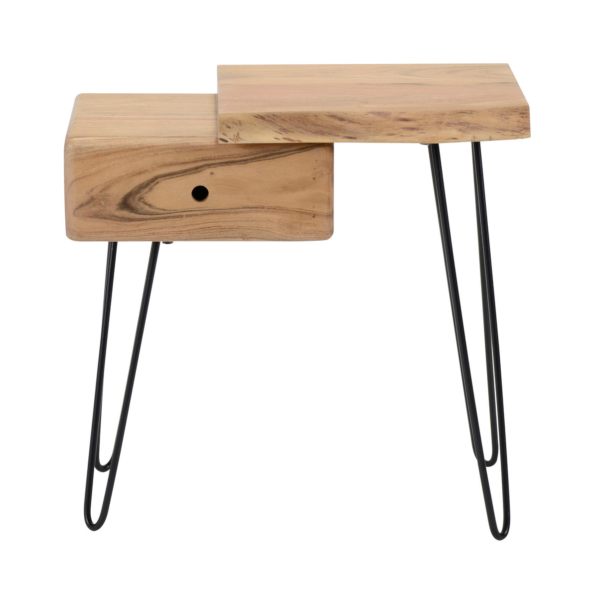 Aberdeen Table de chevet en bois d'acacia 1 tiroir droite