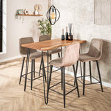 Table de bar industrielle en bois d'acacia Elin 130 cm