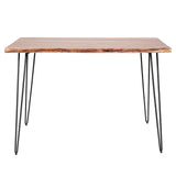 Table de bar industrielle en bois d'acacia Elin 130 cm