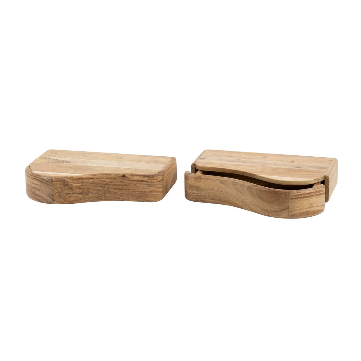 Tables de chevet muraux en acacia Nova L/R (ensemble de 2) 