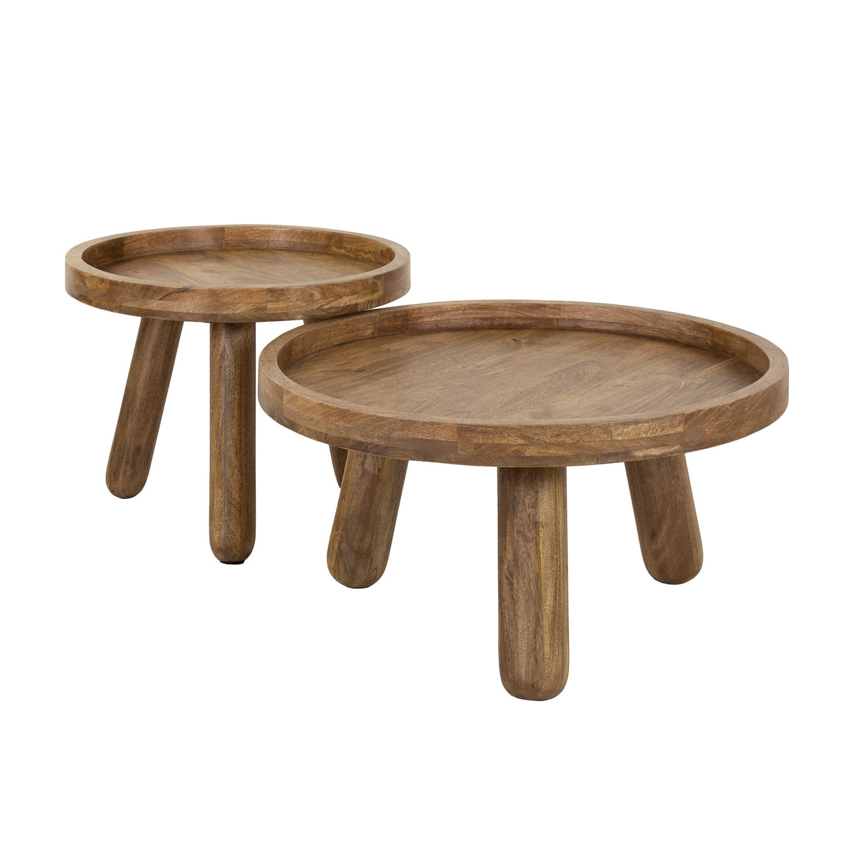 Set de 2 tables basses rondes Pien en manguier