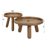 Set de 2 tables basses rondes Pien en manguier