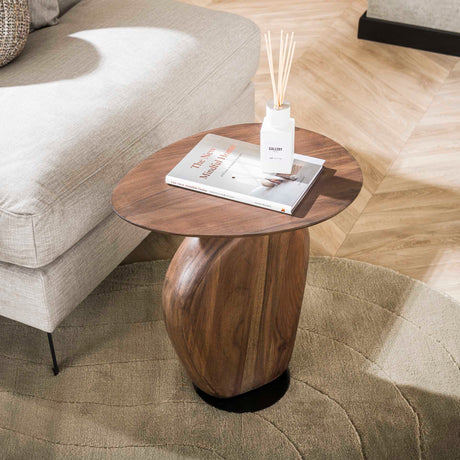 Table d'appoint Acacia Glaze Brown 45x36x50 cm 