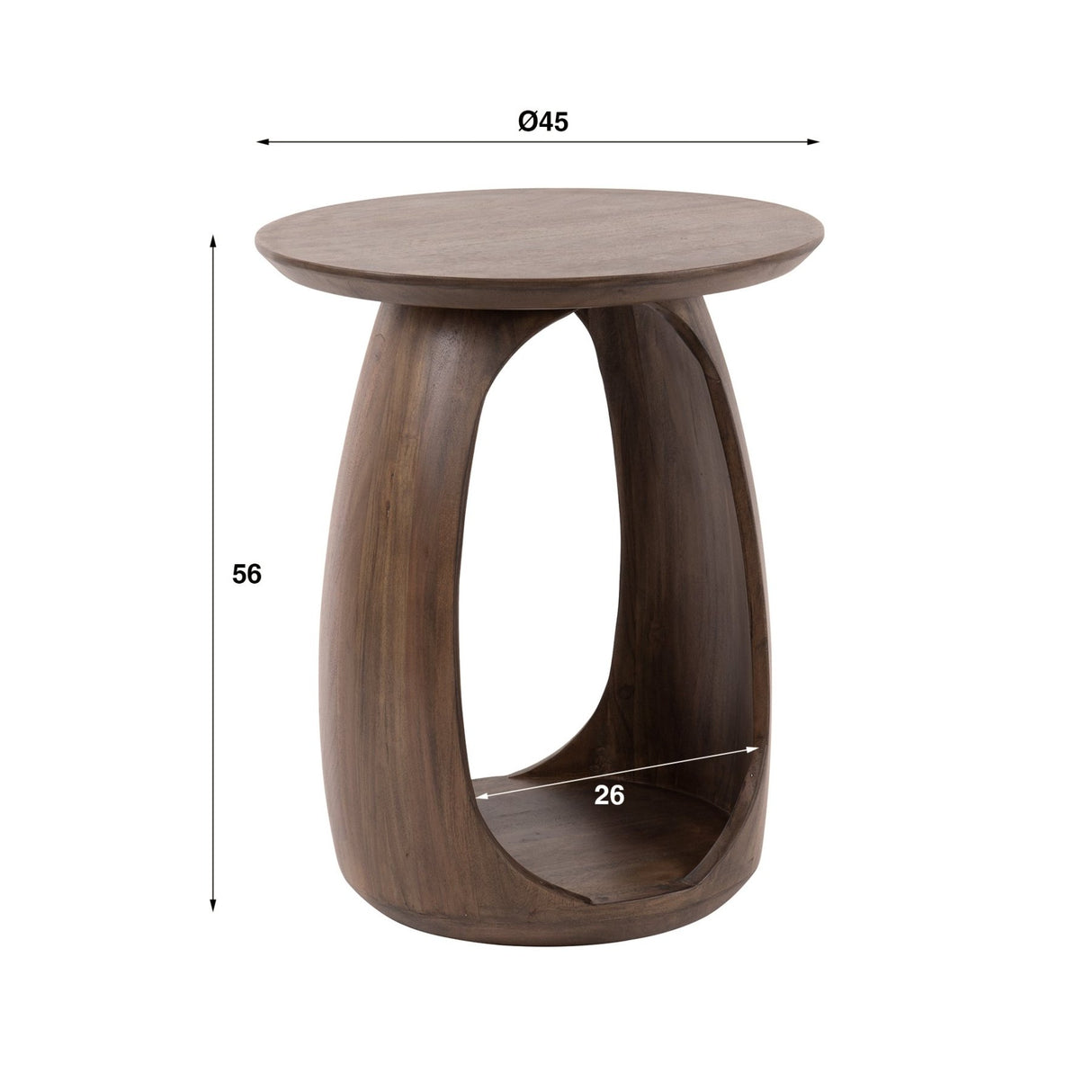 Table d'appoint Juno Acacia Marron 45x45x56 cm 