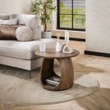 Table d'appoint Nore Acacia Massif Brun 60x60x46 cm 