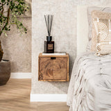 Table de nuit flottante en bois d'acacia Nova avec 1 tiroir - 30x25x29 cm 