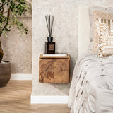 Table de nuit flottante en bois d'acacia Nova avec 1 tiroir - 30x25x29 cm 