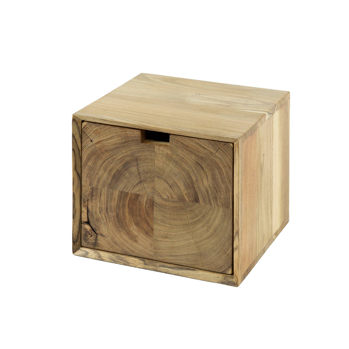 Table de nuit flottante en bois d'acacia Nova avec 1 tiroir - 30x25x29 cm 