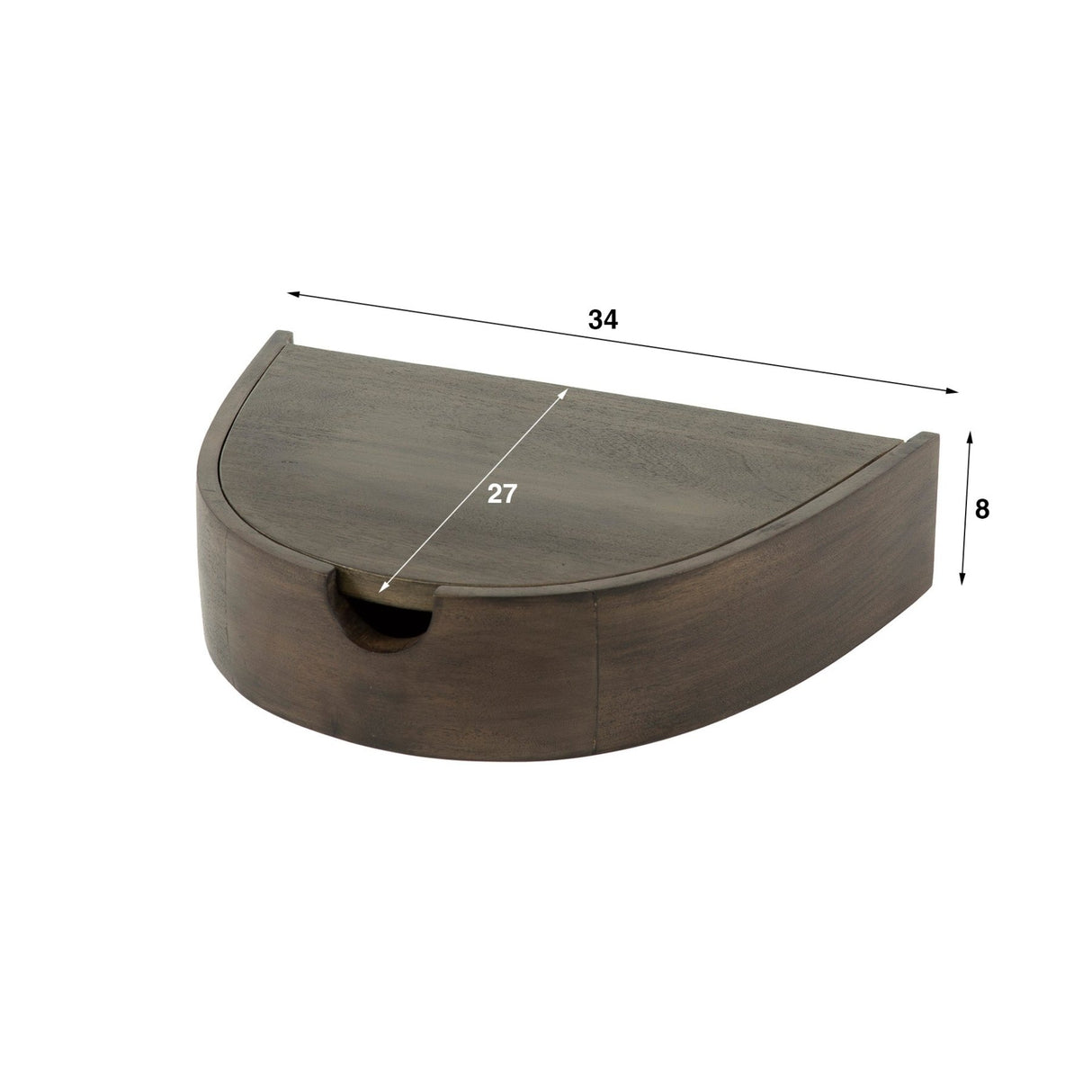 Ensemble de Tables de Nuit Demi-circulaires Flottantes 2 – Acacia 