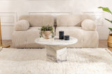 Table basse ronde Vano aspect marbre 80 cm 