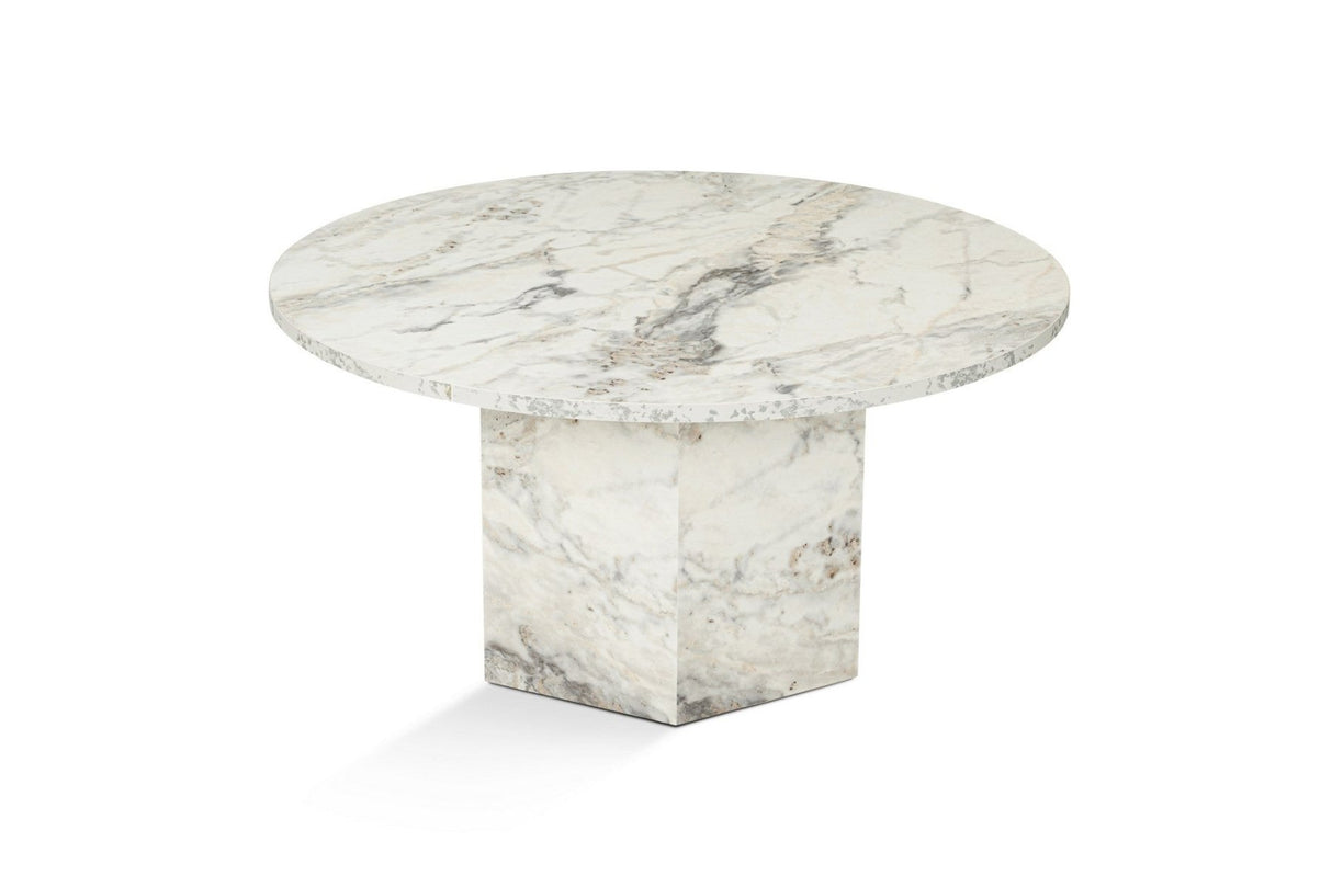 Table basse ronde Vano aspect marbre 80 cm 