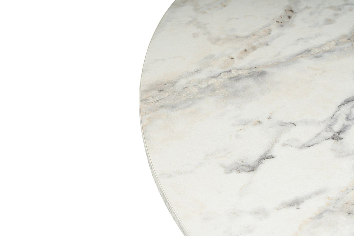 Table basse ronde Vano aspect marbre 80 cm 