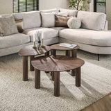 Ensemble de table basse de 3 Myla Triangulaire en Teck Brun 