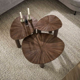 Ensemble de table basse de 3 Myla Triangulaire en Teck Brun 