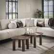 Tables basses - Table basse lot de 2 Myla Organic Quadrangulaire Bois de Teck Marron - Japandi - Dimehouse