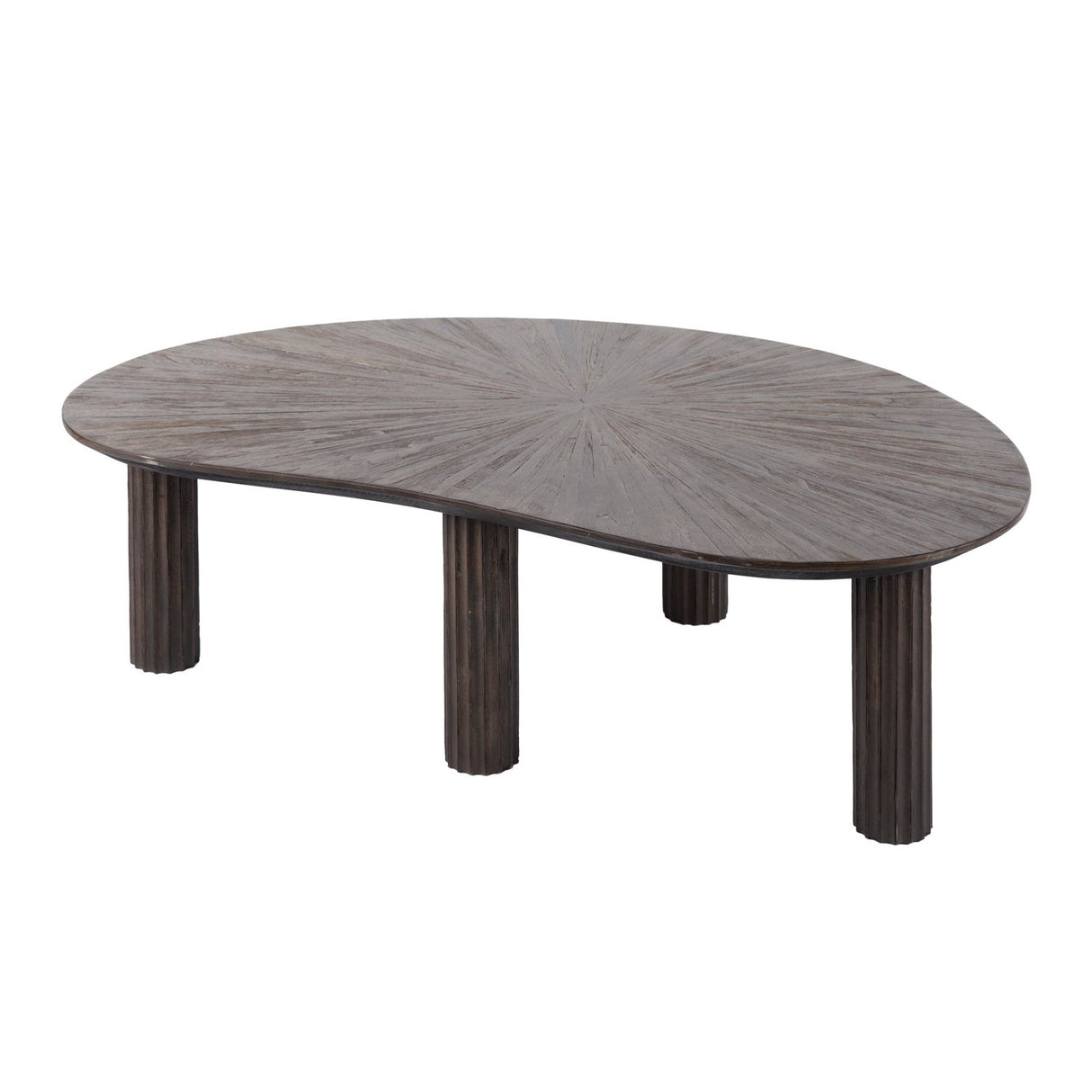 Table basse Myla en bois de teck organique marron 110 cm 