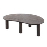 Table basse Myla en bois de teck organique marron 110 cm 