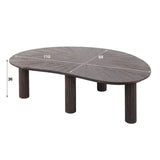 Table basse Myla en bois de teck organique marron 110 cm 