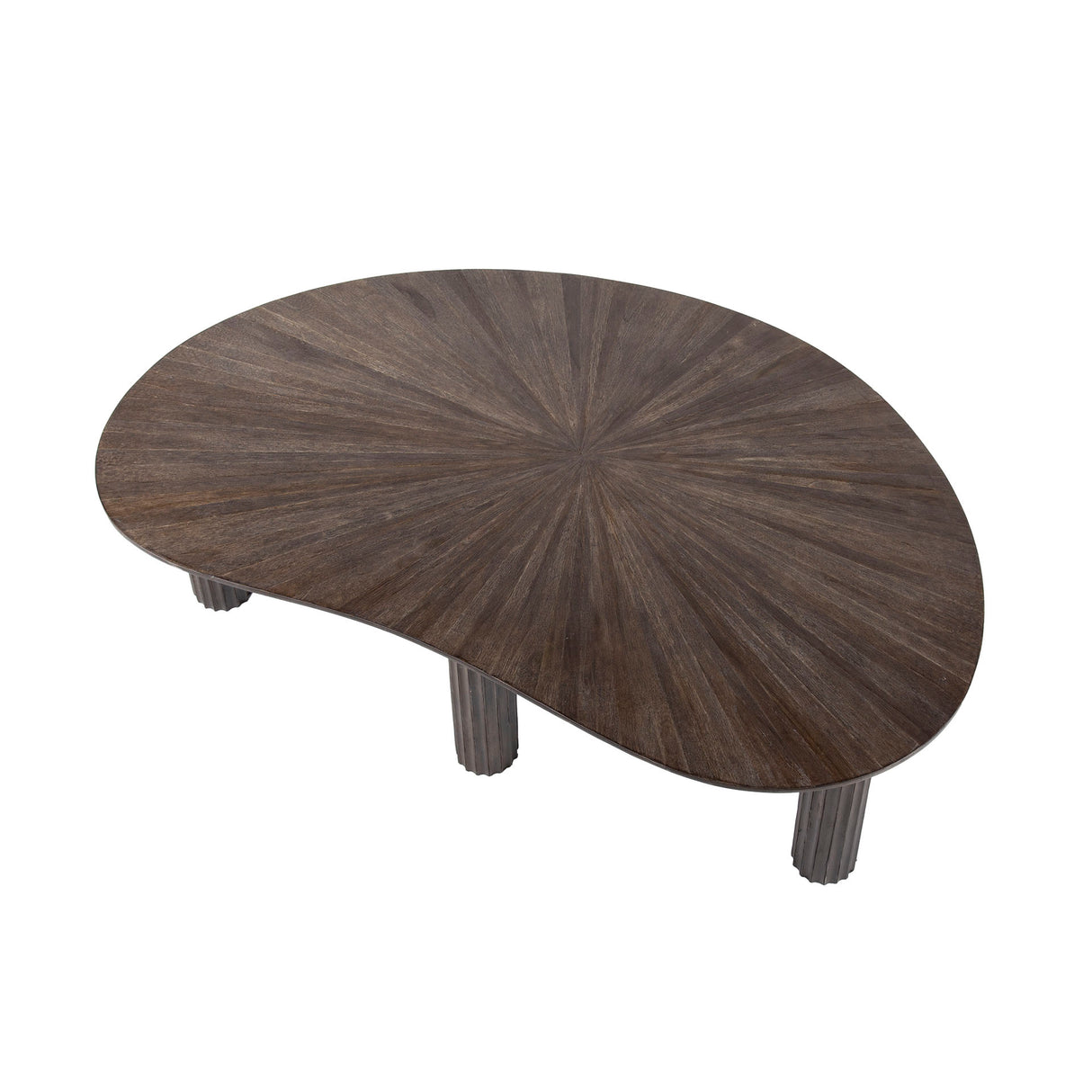 Table basse Myla en bois de teck organique marron 110 cm 