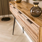 Table de pique-nique Bosco en teck massif, vieilli, 120x30x76 cm 