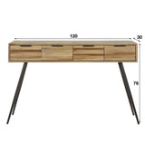 Table de pique-nique Bosco en teck massif, vieilli, 120x30x76 cm 