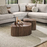 Ensemble de 2 tables basses Myla Carré en Teck Brun 