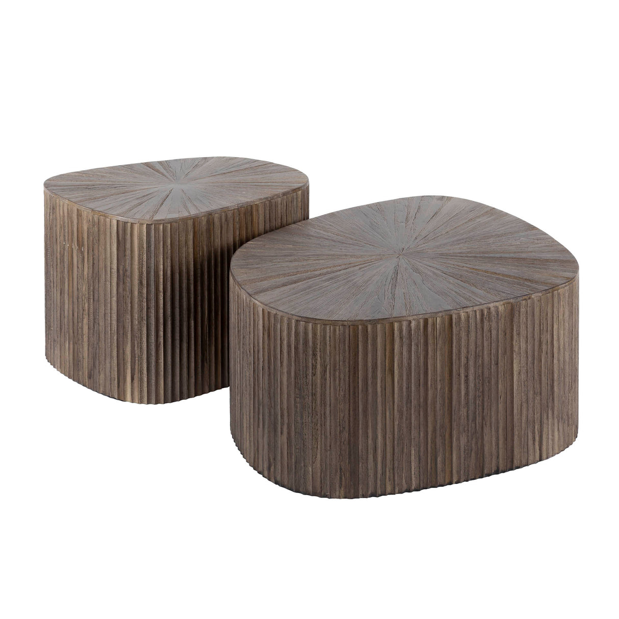 Ensemble de 2 tables basses Myla Carré en Teck Brun 