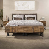 Table de chevet 2 tiroirs couleur sable Bois de manguier Oona