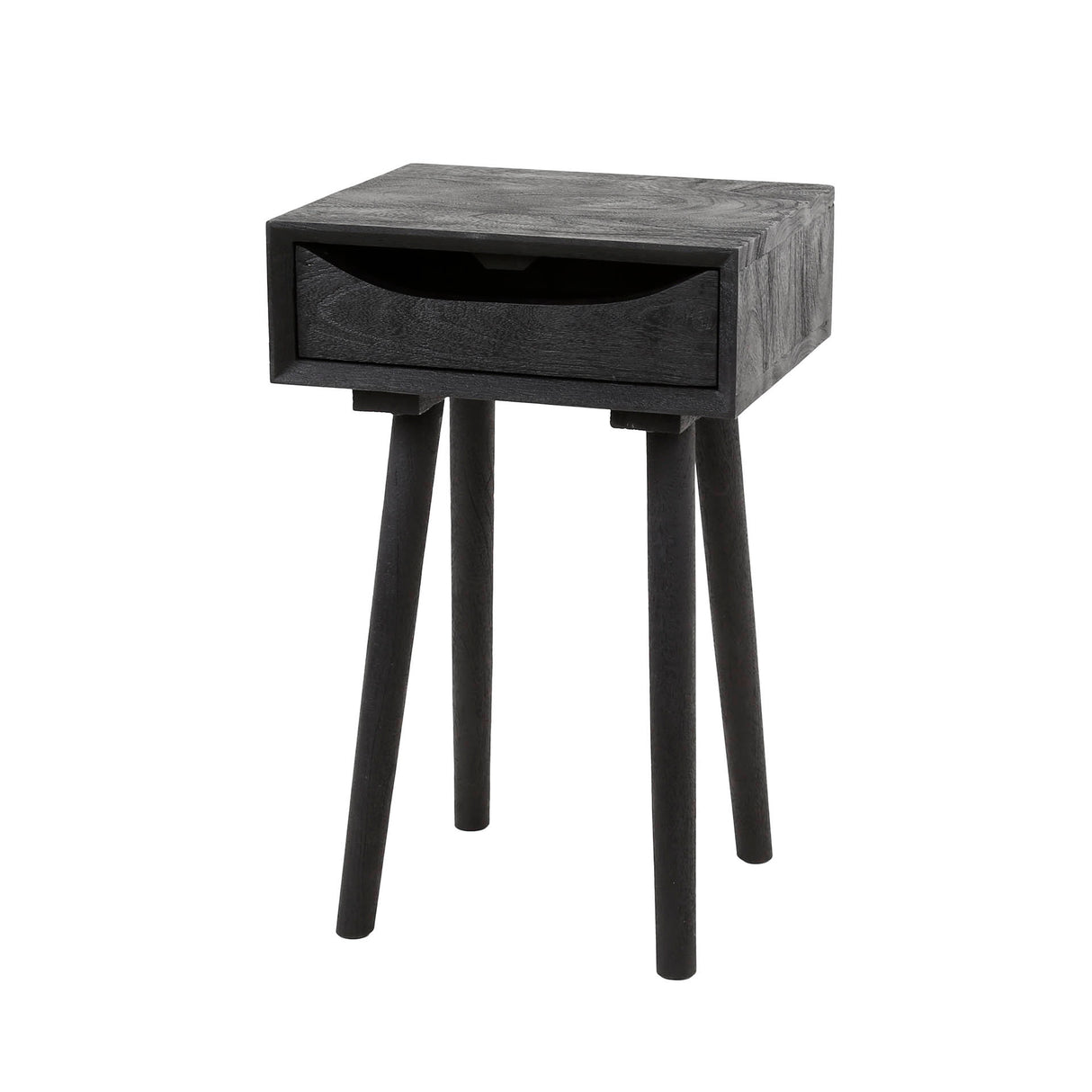 Table de chevet Davey bois d'acacia noir 1 tiroir avec encoche