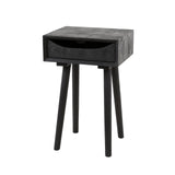 Table de chevet Davey bois d'acacia noir 1 tiroir avec encoche