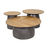 Table basse set de 3 Elva teck métal