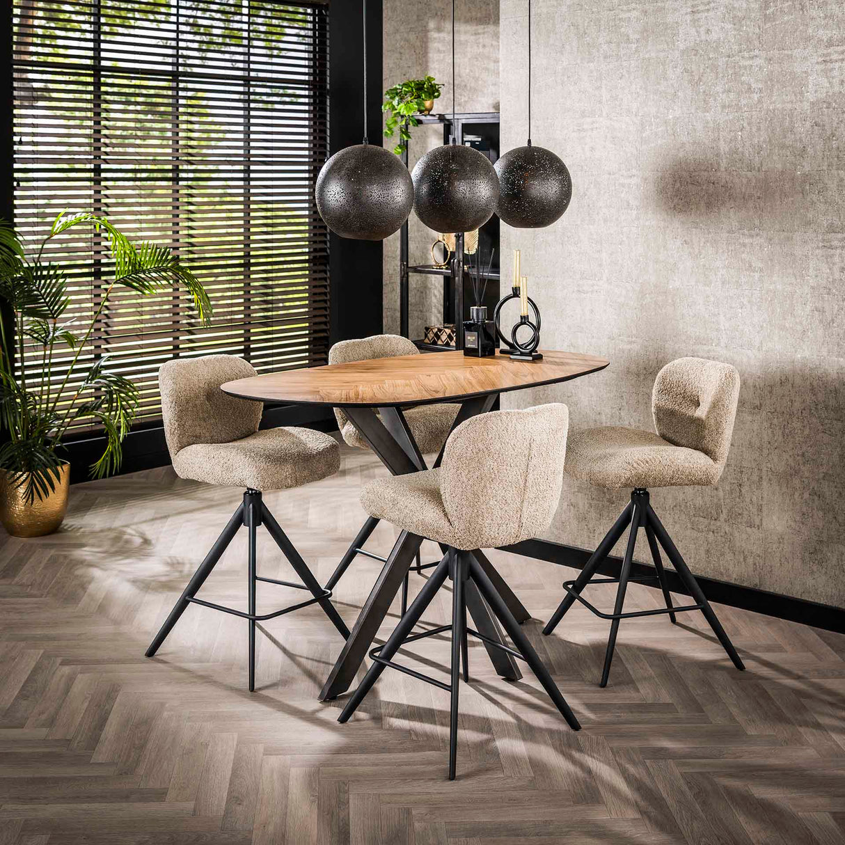 Armeta Table basse organique 140 cm en teck veneer 