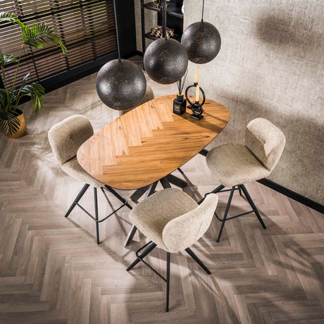 Armeta Table basse organique 140 cm en teck veneer 