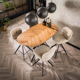 Armeta Table basse organique 140 cm en teck veneer 